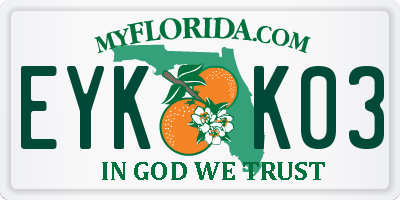 FL license plate EYKK03