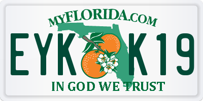 FL license plate EYKK19