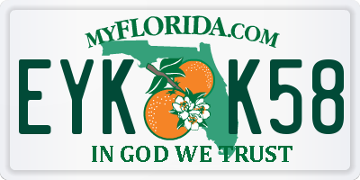 FL license plate EYKK58
