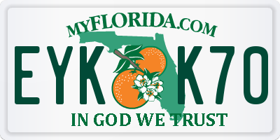 FL license plate EYKK70
