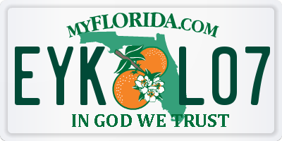 FL license plate EYKL07