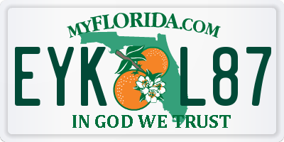 FL license plate EYKL87