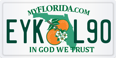 FL license plate EYKL90