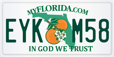 FL license plate EYKM58
