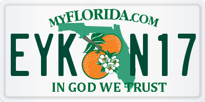 FL license plate EYKN17