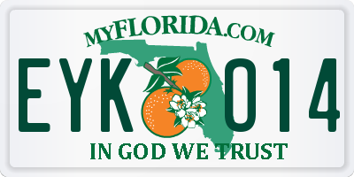 FL license plate EYKO14