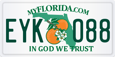 FL license plate EYKO88