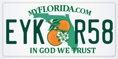 FL license plate EYKR58