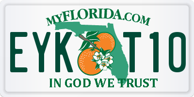FL license plate EYKT10