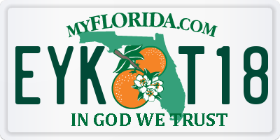 FL license plate EYKT18