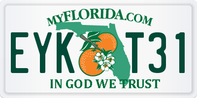 FL license plate EYKT31