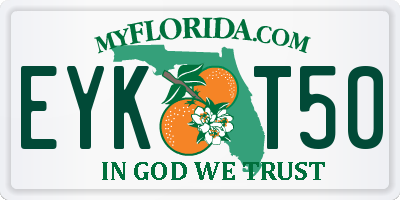 FL license plate EYKT50