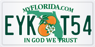 FL license plate EYKT54