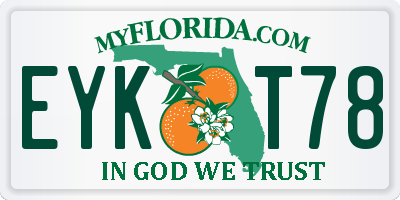 FL license plate EYKT78