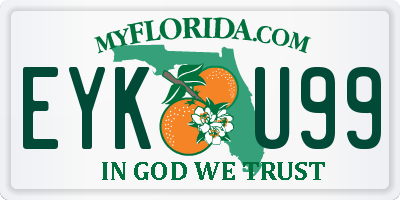 FL license plate EYKU99