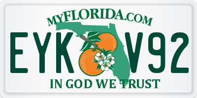 FL license plate EYKV92