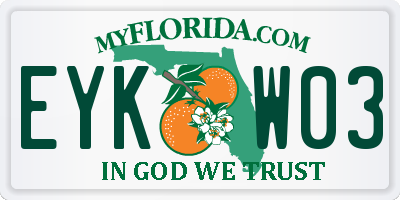 FL license plate EYKW03