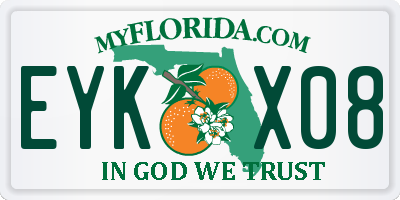 FL license plate EYKX08