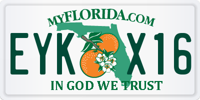 FL license plate EYKX16