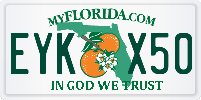 FL license plate EYKX50