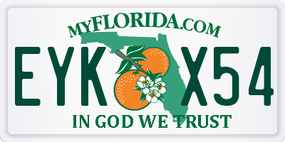 FL license plate EYKX54