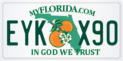 FL license plate EYKX90
