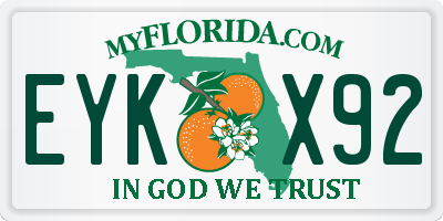 FL license plate EYKX92