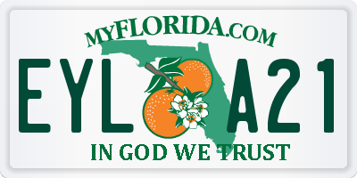 FL license plate EYLA21