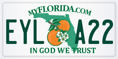 FL license plate EYLA22