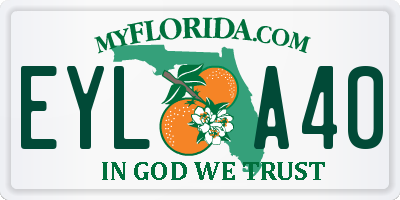 FL license plate EYLA40