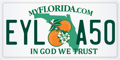 FL license plate EYLA50