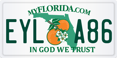 FL license plate EYLA86