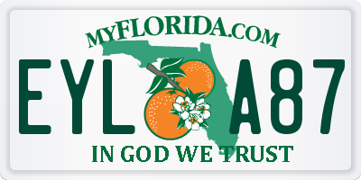 FL license plate EYLA87