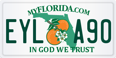 FL license plate EYLA90