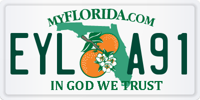 FL license plate EYLA91