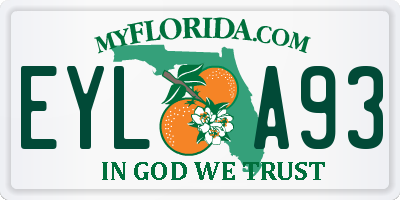 FL license plate EYLA93