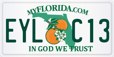 FL license plate EYLC13