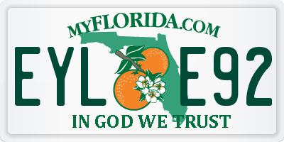 FL license plate EYLE92