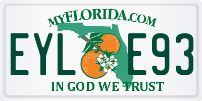 FL license plate EYLE93