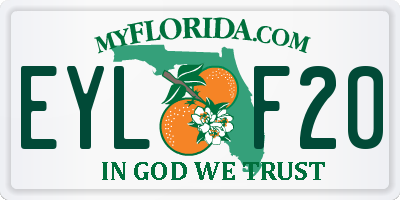FL license plate EYLF20