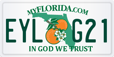FL license plate EYLG21
