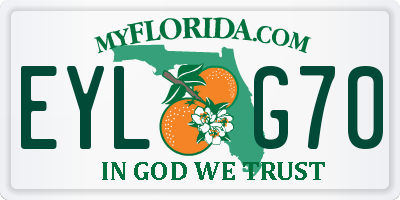 FL license plate EYLG70