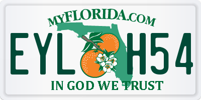FL license plate EYLH54