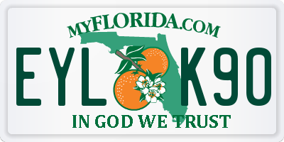FL license plate EYLK90