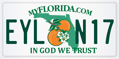 FL license plate EYLN17