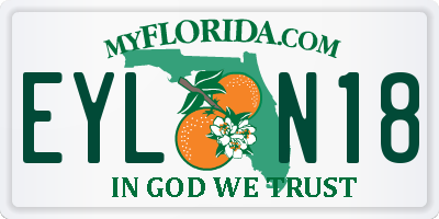 FL license plate EYLN18