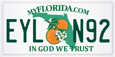 FL license plate EYLN92