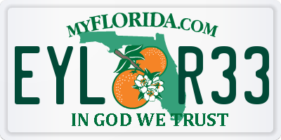 FL license plate EYLR33