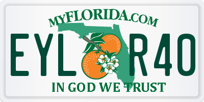 FL license plate EYLR40