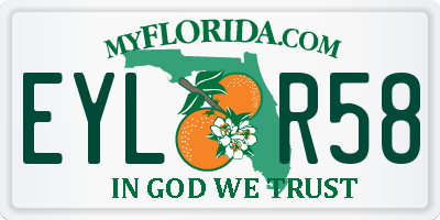 FL license plate EYLR58